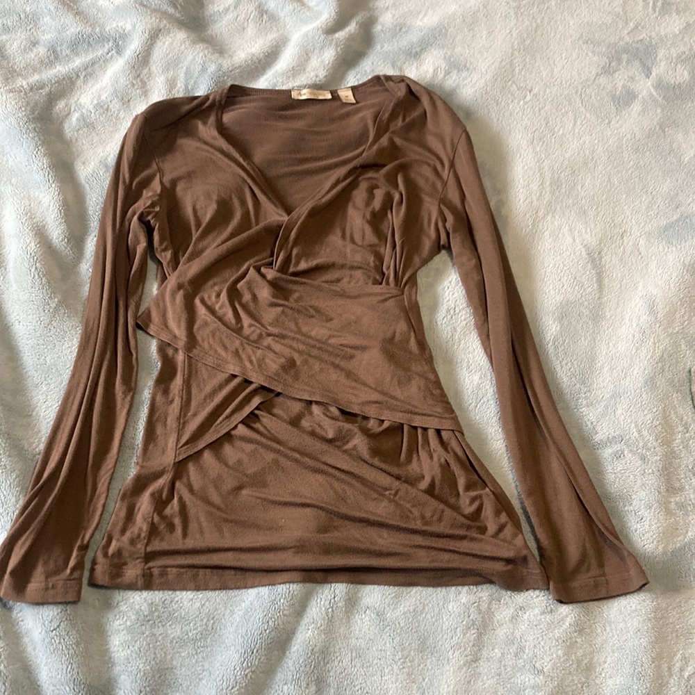 Ripe maternity brown top with long sleeves